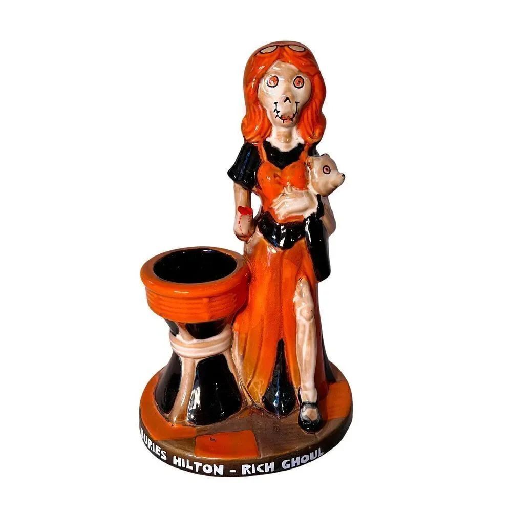 Re-Worked Yankee Candle Boney Bunch Buries Hilton - Rich Ghoul Halloween-See Arm